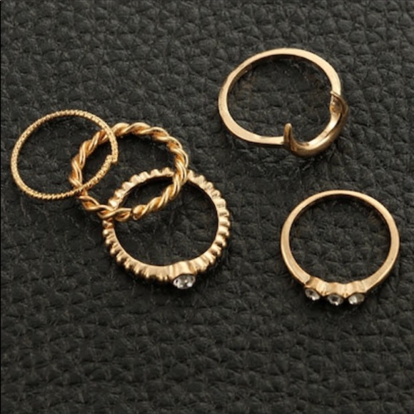 Trendy Boho Crescent Moon Ring Set - Picture 3 of 5